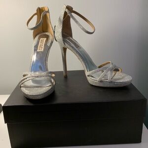 Badgley Mischka Glittering Silver Heels